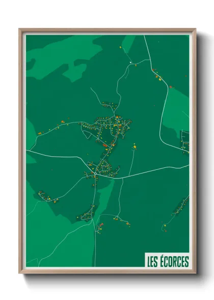 Une affiche de carte sur Les Écorces