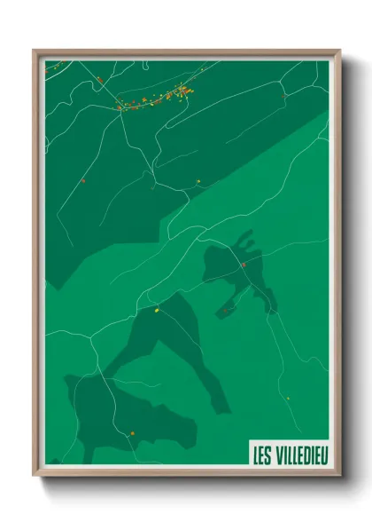 Une affiche de carte sur Les Villedieu