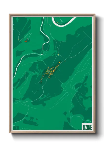 Une affiche de carte sur Lizine