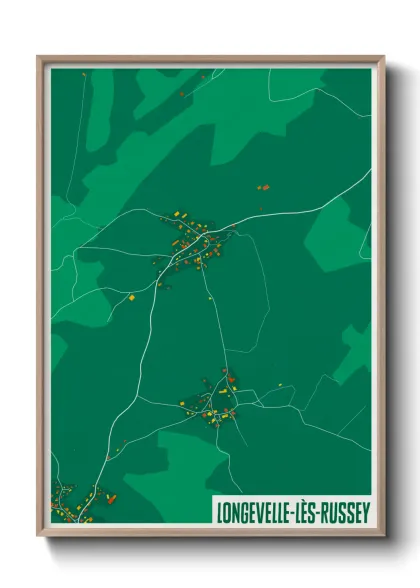 Une affiche de carte sur Longevelle-lès-Russey
