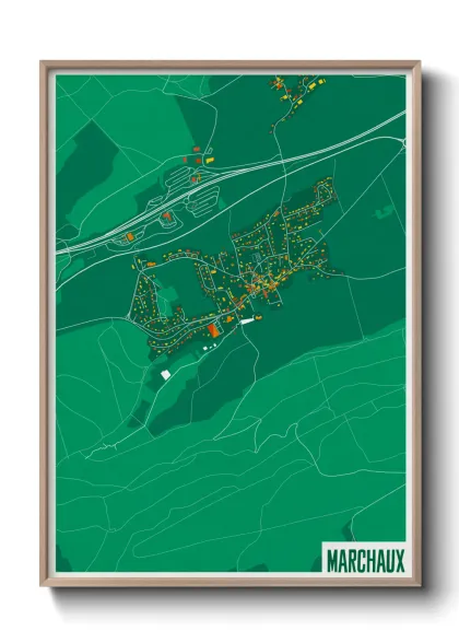 Une affiche de carte sur Marchaux
