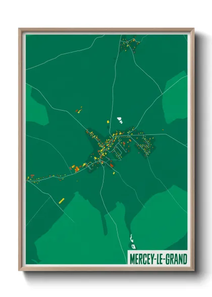 Une affiche de carte sur Mercey-le-Grand