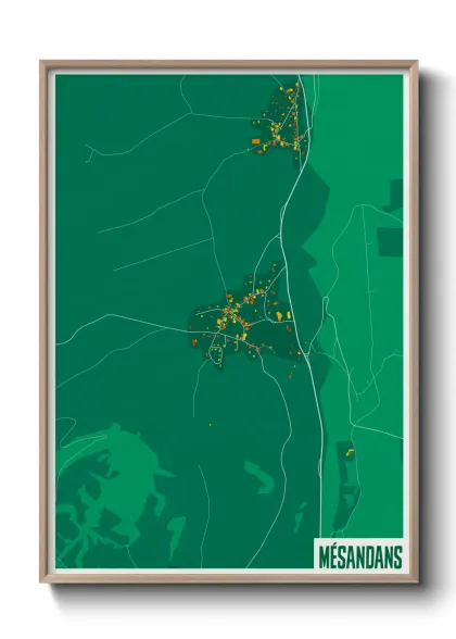 Une affiche de carte sur Mésandans