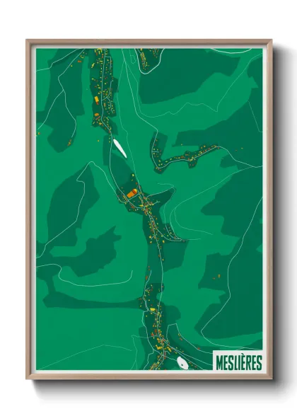 Une affiche de carte sur Meslières