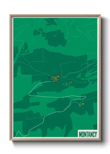 Une affiche de carte sur Montancy