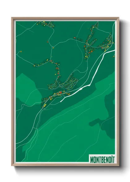 Une affiche de carte sur Montbenoît