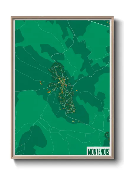 Une affiche de carte sur Montenois