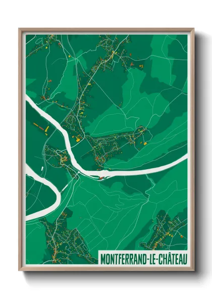 Une affiche de carte sur Montferrand-le-Château
