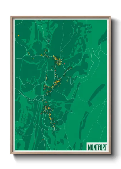 Une affiche de carte sur Montfort