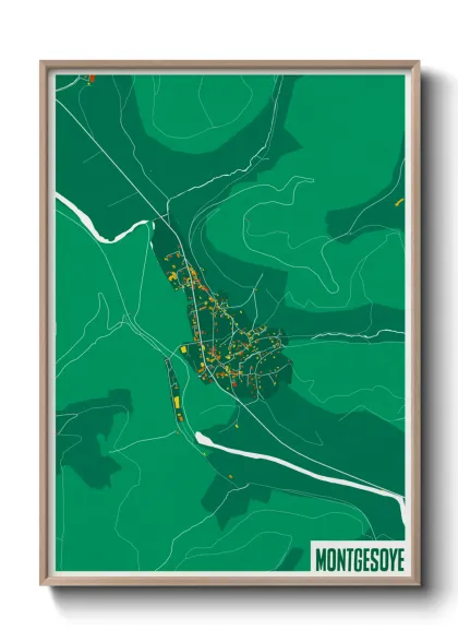 Une affiche de carte sur Montgesoye