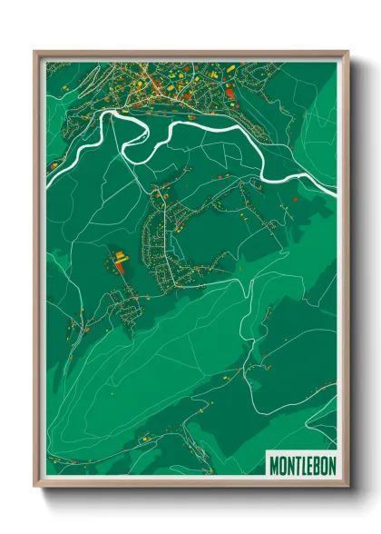 Une affiche de carte sur Montlebon