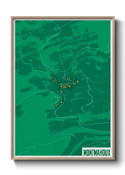 Une affiche de carte sur Montmahoux