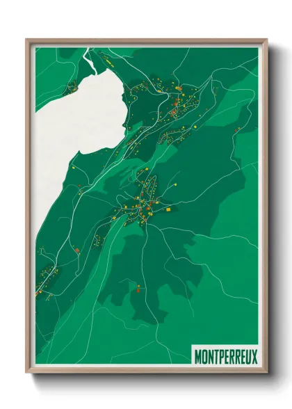 Une affiche de carte sur Montperreux