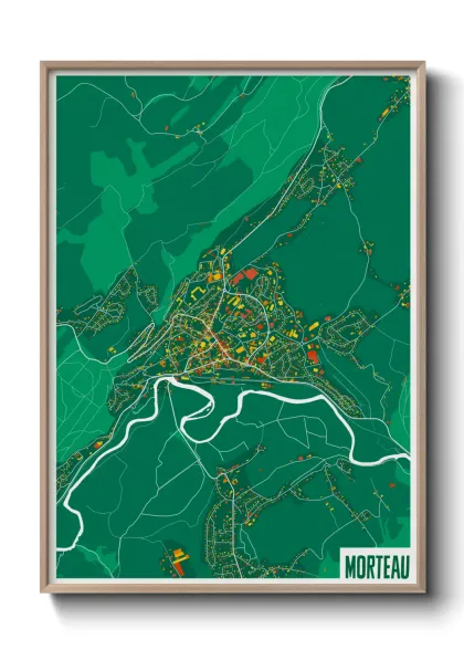 Une affiche de carte sur Morteau