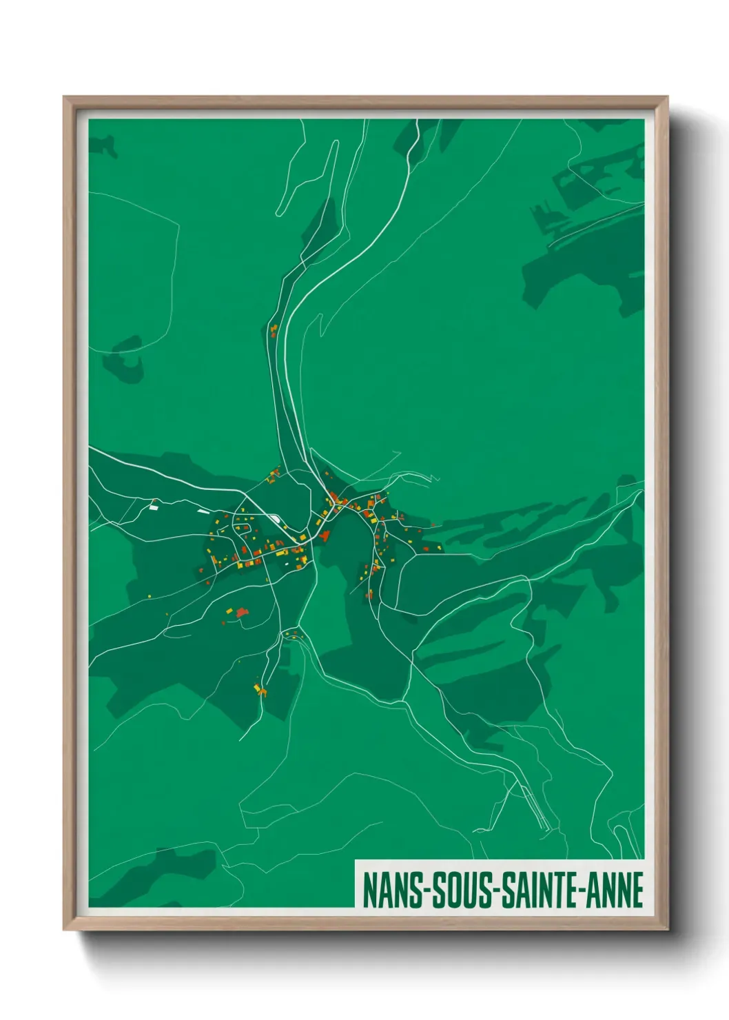 Un poster carte Nans-sous-Sainte-Anne