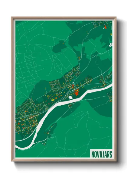 Une affiche de carte sur Novillars