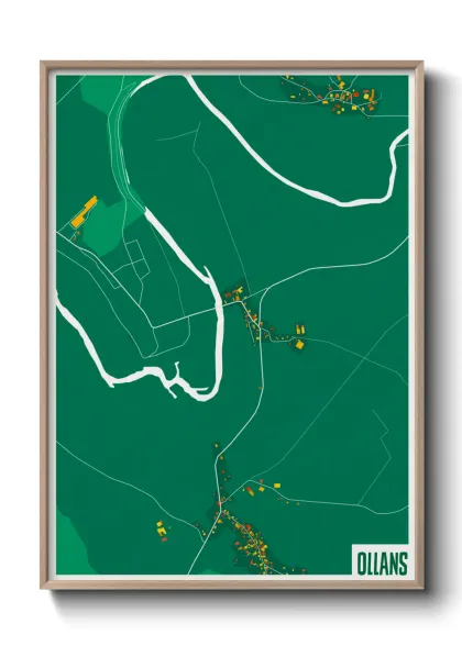 Une affiche de carte sur Ollans