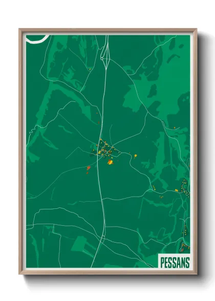 Une affiche de carte sur Pessans