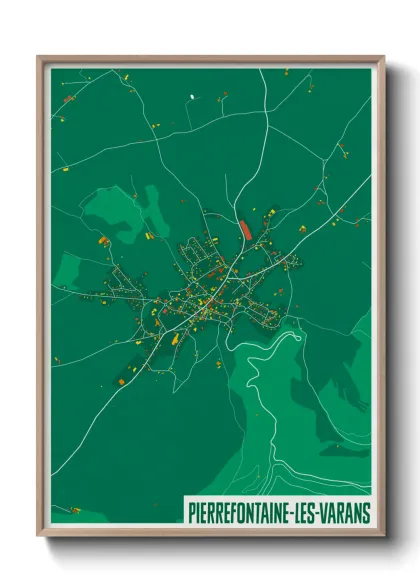 Une affiche de carte sur Pierrefontaine-les-Varans