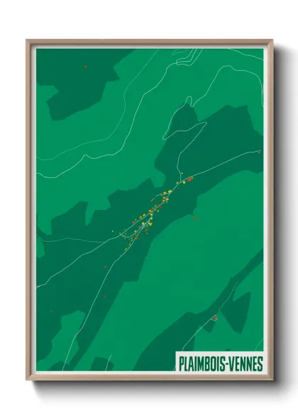 Une affiche de carte sur Plaimbois-Vennes