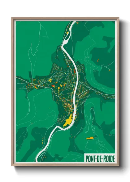 Une affiche de carte sur Pont-de-Roide