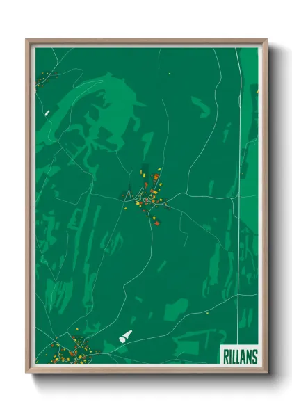 Une affiche de carte sur Rillans