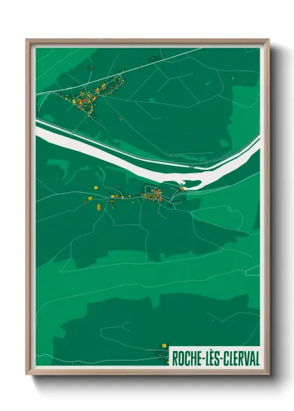 Une affiche de carte sur Roche-lès-Clerval