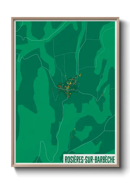 Une affiche de carte sur Rosières-sur-Barbèche