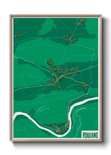 Une affiche de carte sur Roulans