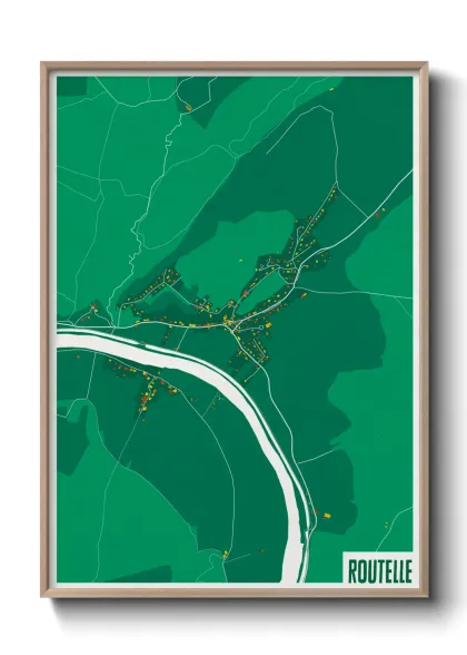 Une affiche de carte sur Routelle