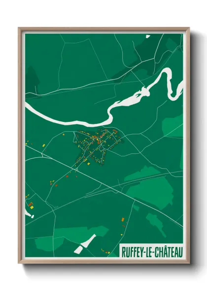 Une affiche de carte sur Ruffey-le-Château