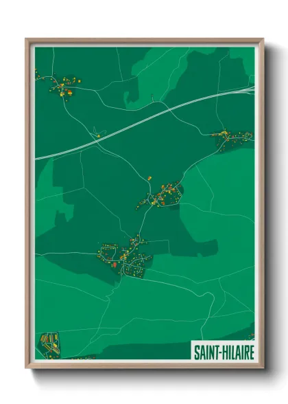 Une affiche de carte sur Saint-Hilaire