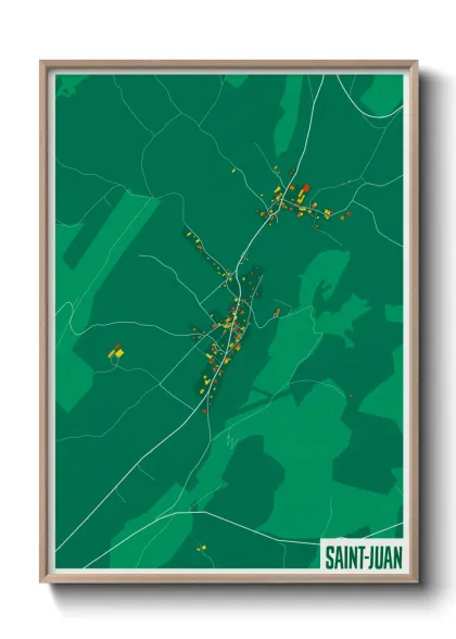 Une affiche de carte sur Saint-Juan