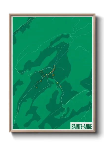 Une affiche de carte sur Sainte-Anne