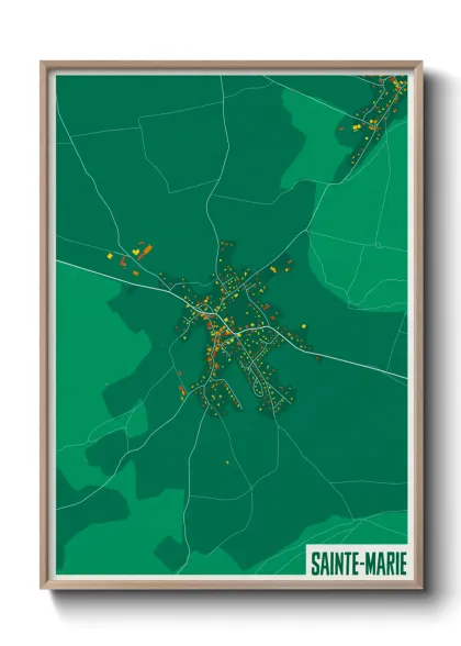 Une affiche de carte sur Sainte-Marie