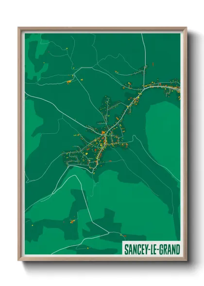Une affiche de carte sur Sancey-le-Grand