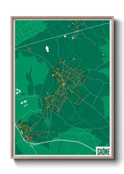 Une affiche de carte sur Saône