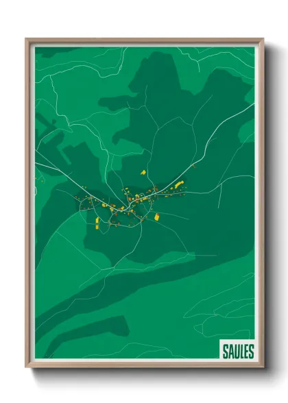 Une affiche de carte sur Saules