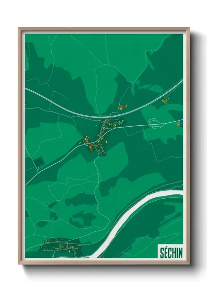 Une affiche de carte sur Séchin