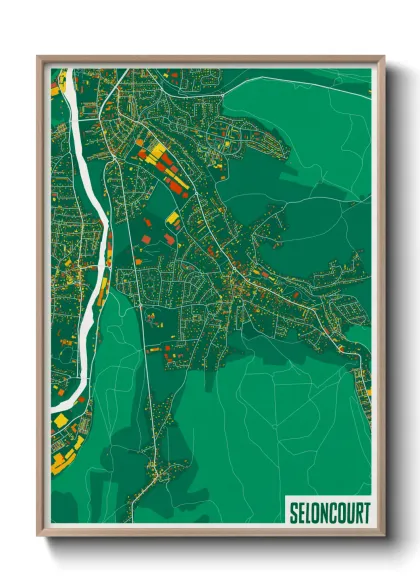 Une affiche de carte sur Seloncourt