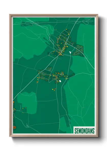 Une affiche de carte sur Semondans