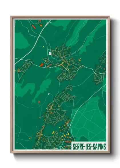 Une affiche de carte sur Serre-les-Sapins