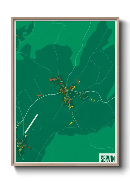 Une affiche de carte sur Servin