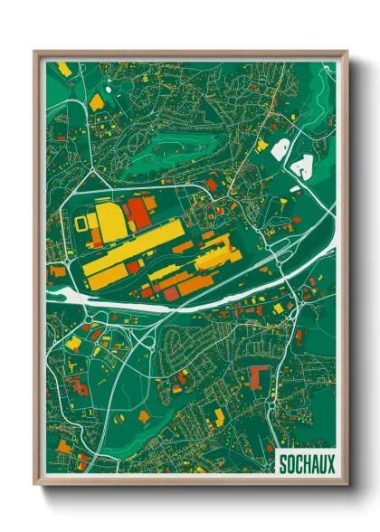 Une affiche de carte sur Sochaux