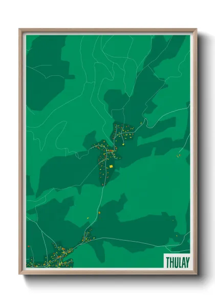 Une affiche de carte sur Thulay