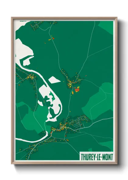 Une affiche de carte sur Thurey-le-Mont
