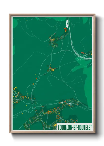 Une affiche de carte sur Touillon-et-Loutelet