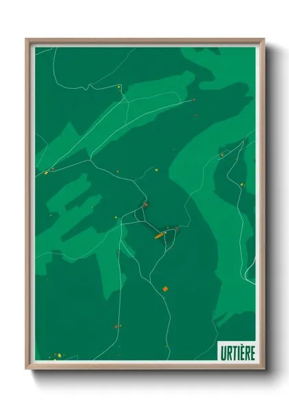 Une affiche de carte sur Urtière