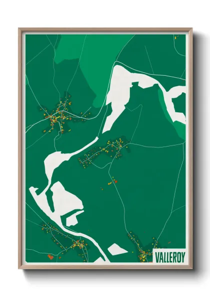 Une affiche de carte sur Valleroy