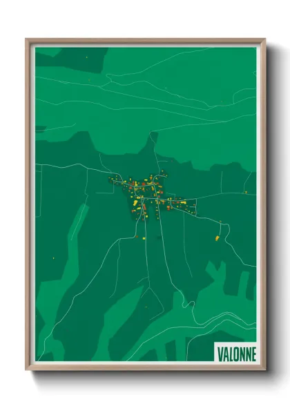 Une affiche de carte sur Valonne